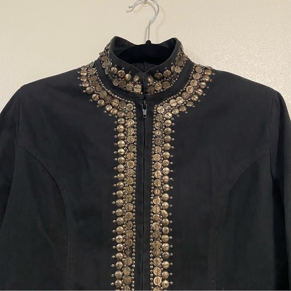 Gordon James Jacket Women’s Size Medium Black Studded Cross Blazer jacket - Picture 13 of 17